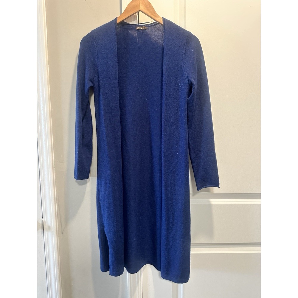 J‎ McLaughlin Navy Blue 100% Cashmere Long Cardigan Small